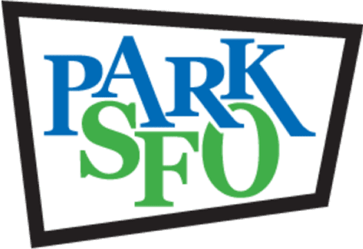Park SFO logo in blue and green.